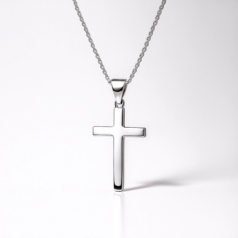 CRUZ ORO BLANCO 18KT PLANA 20X12MM - 2