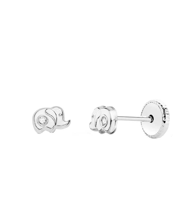 AROS ORO BLANCO 18KT ELEFANTITO - 1