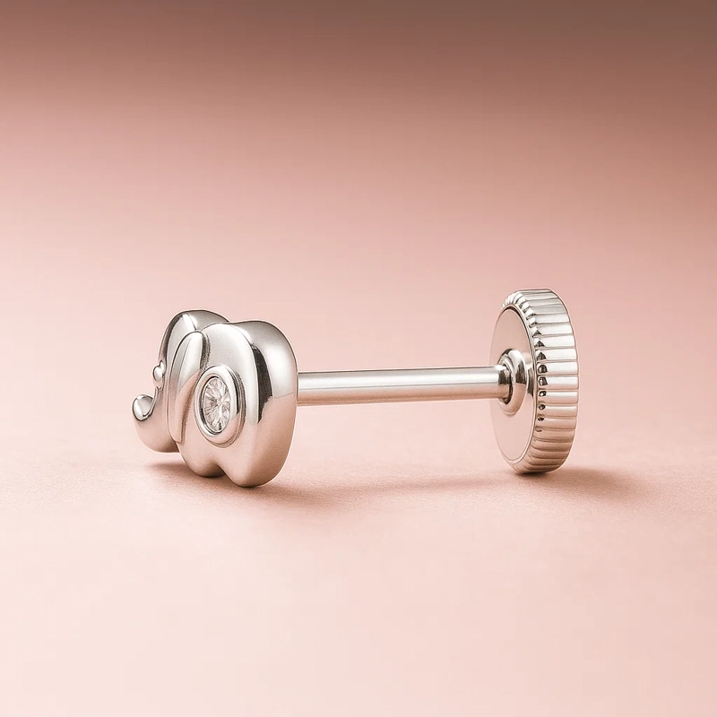AROS ORO BLANCO 18KT ELEFANTITO - 2