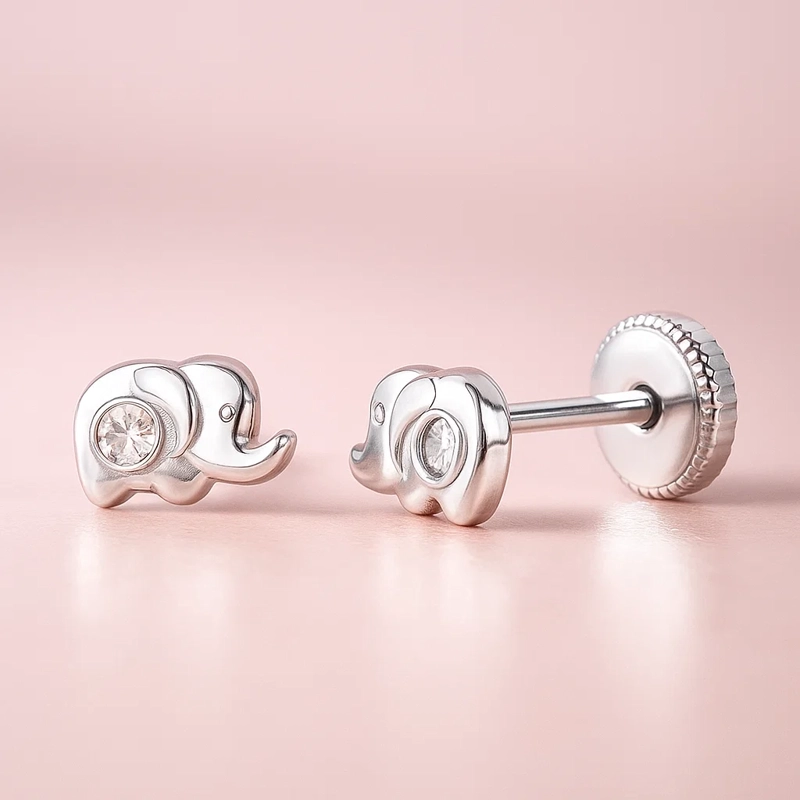 AROS ORO BLANCO 18KT ELEFANTITO - 3