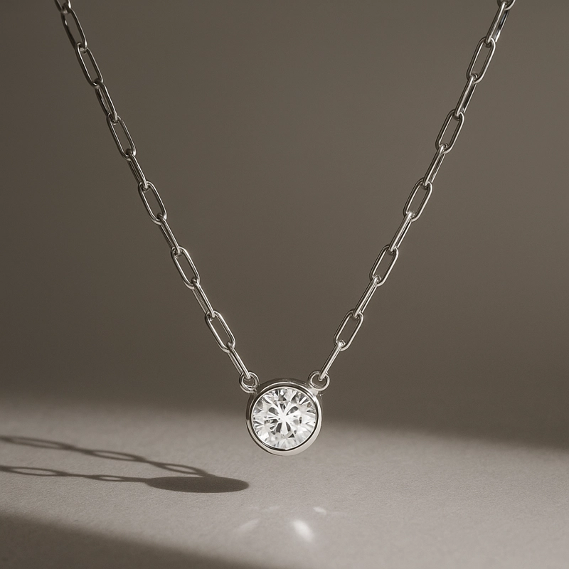 COLLAR PUNTO DE LUZ BISEL PLATA - 2