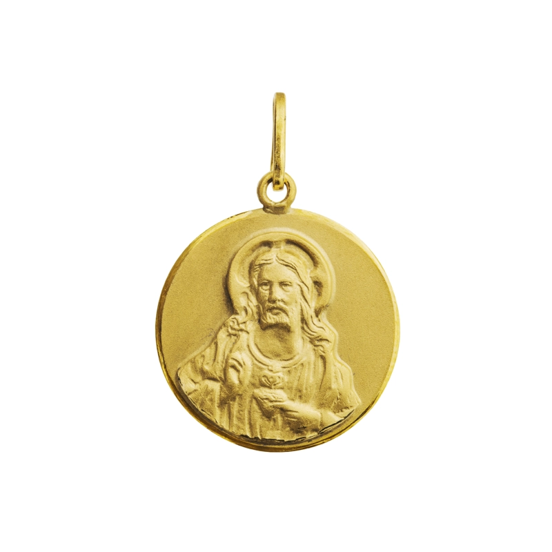 MEDALLA ORO AMARILLO SAGRADO CORAZON 15MM - 1
