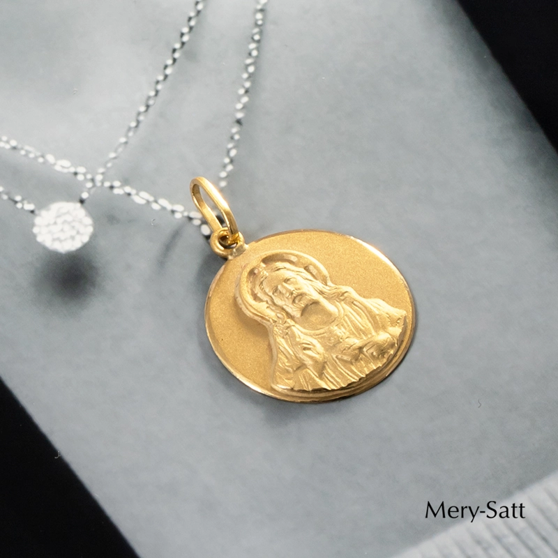 MEDALLA ORO AMARILLO SAGRADO CORAZON 15MM - 2
