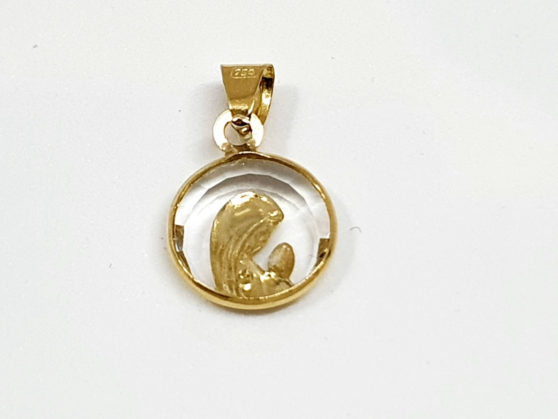 MEDALLA VIRGEN CRISTAL 12MM - 1