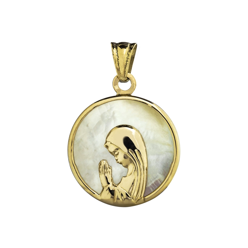 MEDALLA VIRGEN NACAR 17MM REDONDA - 1