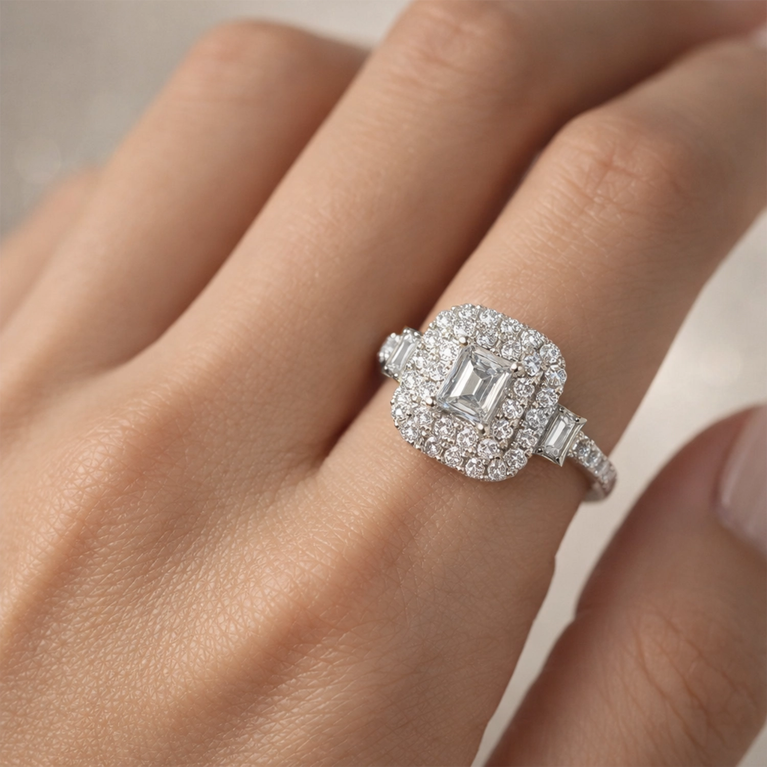ANILLO ORO BLANCO SOFIA BAGUETTE #12 - 3