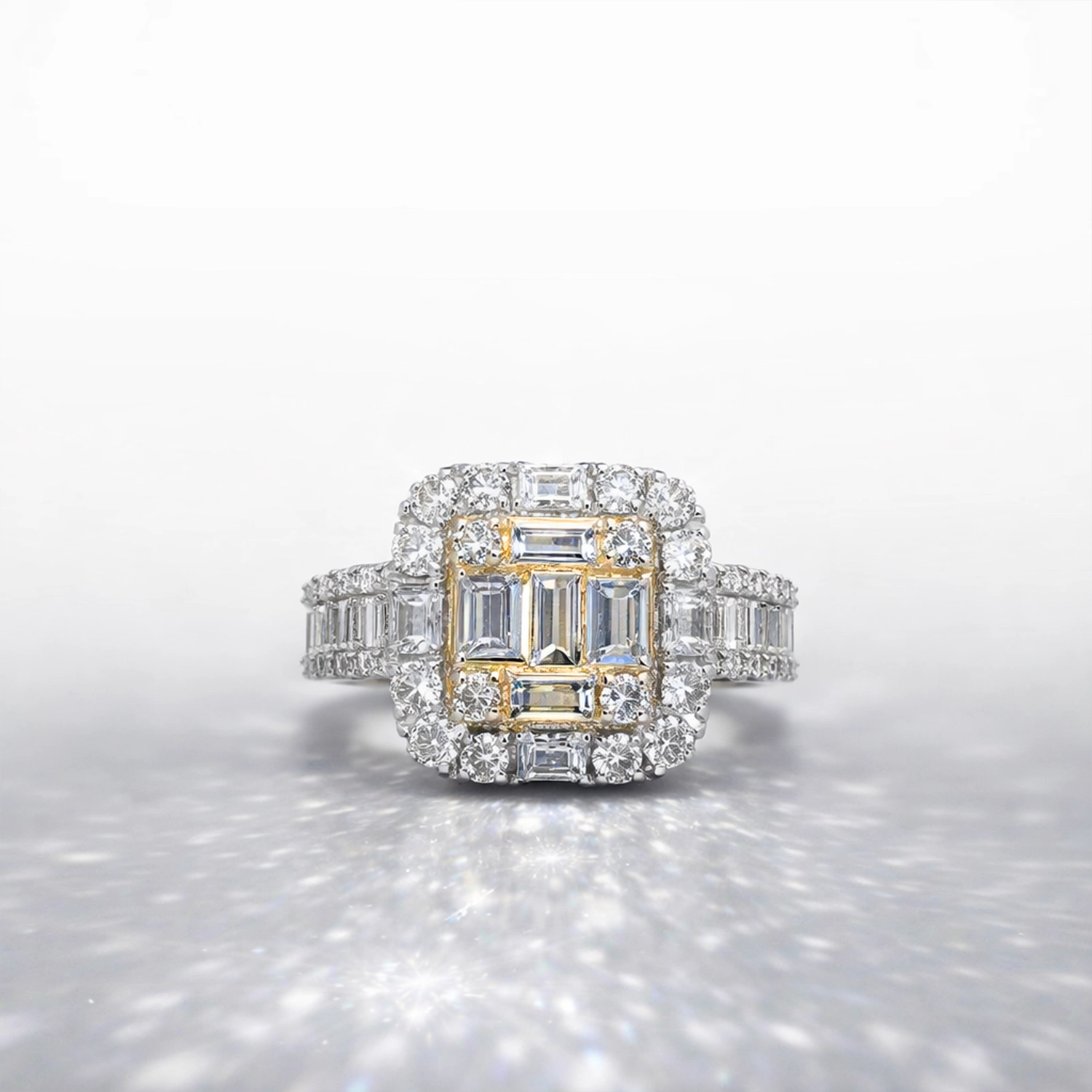 ANILLO DIAMANTES EN BAGUETTE BICOLOR #11 - 2
