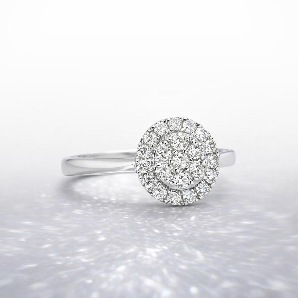 ANILLO SOLITARIO SOFIA ORO BLANCO #10 - 2