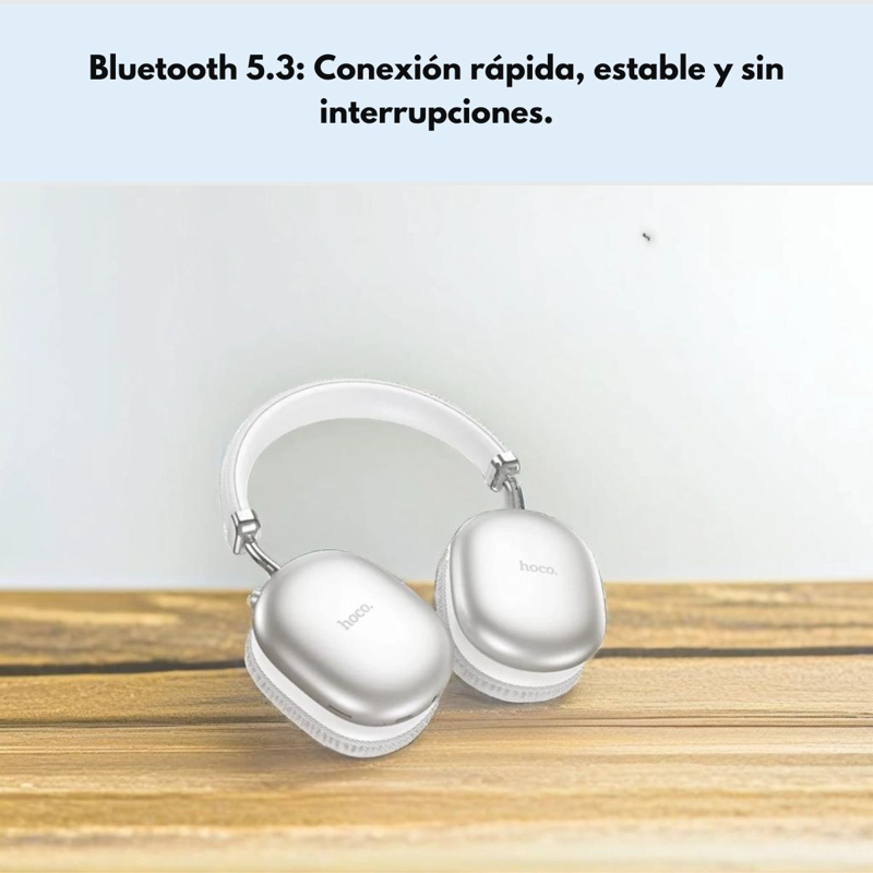 AUDIFONOS BLUETOOTH 90 HORAS BATERIA HIFI HOCO W35 MAX JOY  PLATA - 2