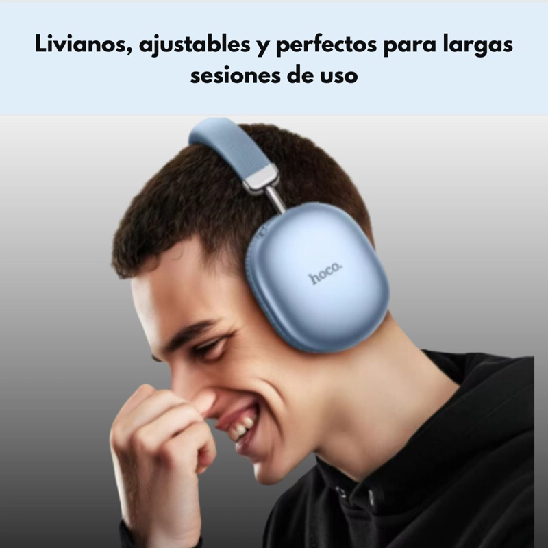 AUDIFONOS BLUETOOTH 90 HORAS BATERIA HIFI HOCO W35 MAX JOY  PLATA - 5