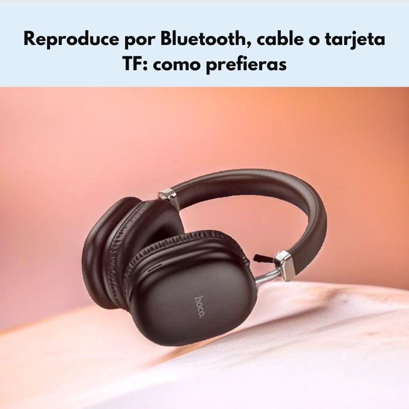 AUDIFONOS BLUETOOTH 90 HORAS BATERIA HIFI HOCO W35 MAX JOY  PLATA - 6