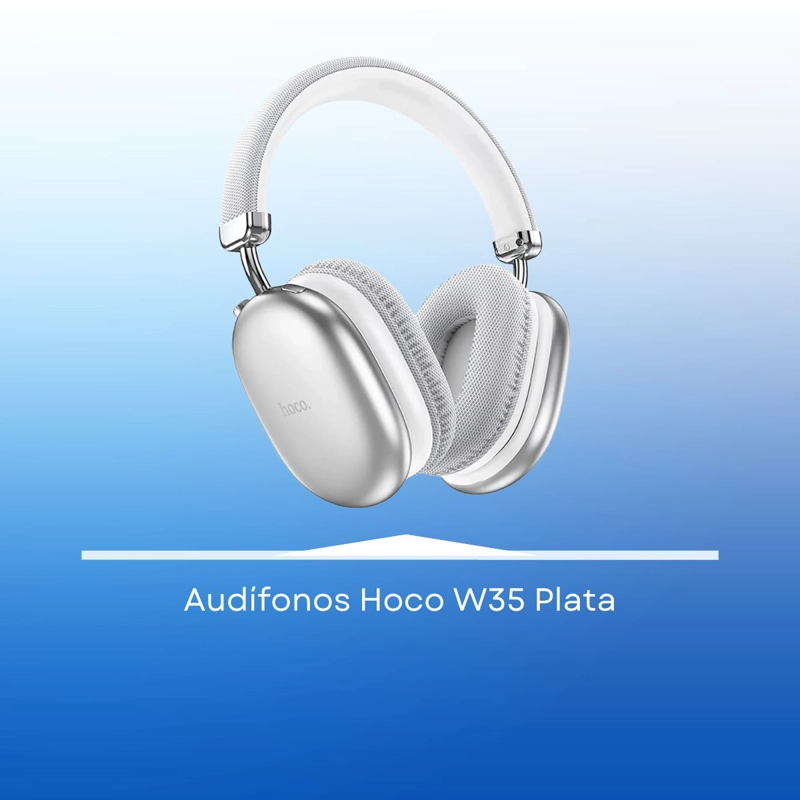 AUDIFONOS BLUETOOTH 90 HORAS BATERIA HIFI HOCO W35 MAX JOY  PLATA - 7