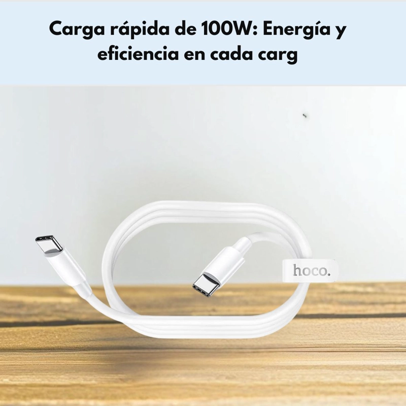 CABLE HOCO X51 TIPO C A TIPO C 100W 2M CARGA RAPIDA - BLANCO - 2