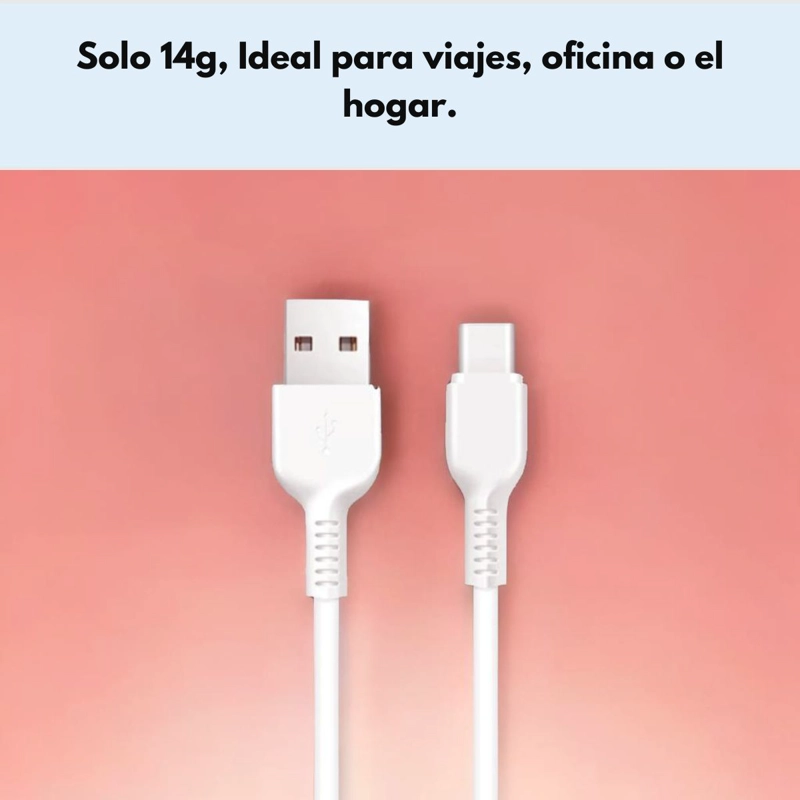 CABLE HOCO TIPO C X1 1M CARGA RAPIDA BLANCO - 5