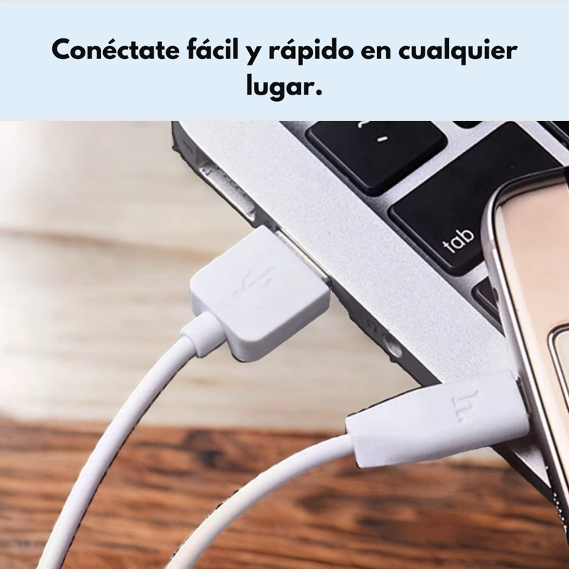 CABLE HOCO TIPO C X1 1M CARGA RAPIDA BLANCO - 6