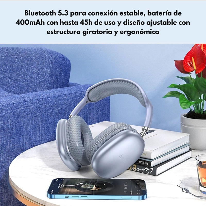 AUDIFONOS INALAMBRICOS 45 HRS BATERIA HOCO W35 AIR OVER EAR - 8