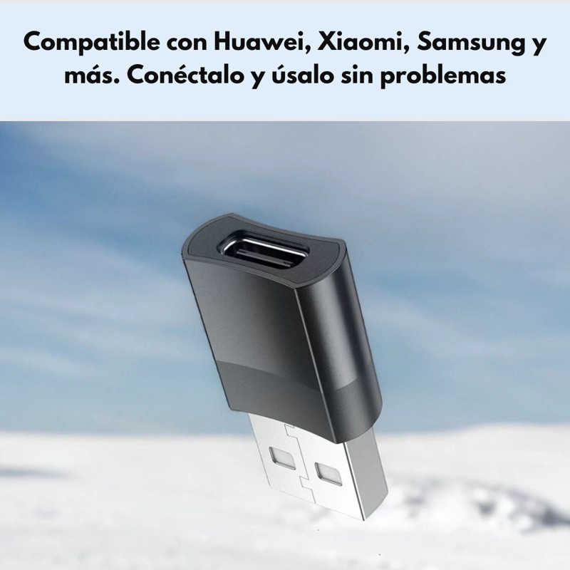 ADAPTADOR/OTG USB 2.0 A USB TIPO C HEMBRA COLOR NEGRO UA17 - 3
