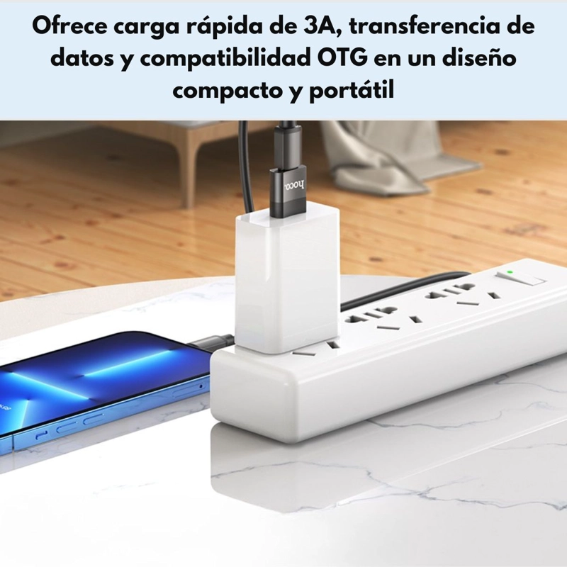ADAPTADOR/OTG USB 2.0 A USB TIPO C HEMBRA COLOR NEGRO UA17 - 7