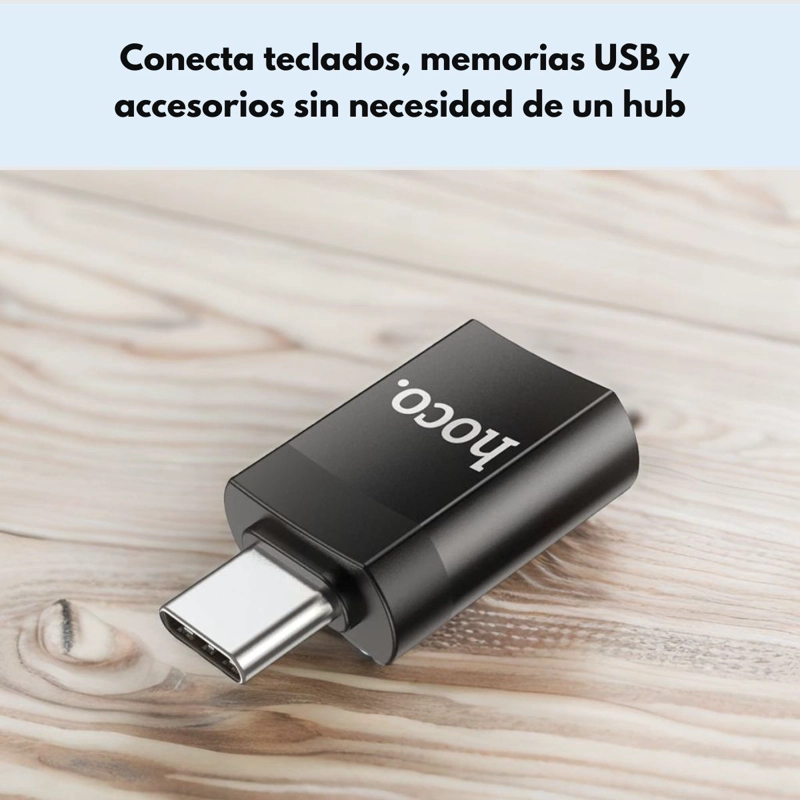 ADAPTADOR USB A TIPO C USB 3.0 HEMBRA A MACHO HOCO UA17 OTG - 4