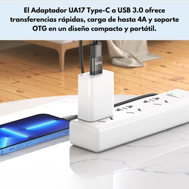 ADAPTADOR USB A TIPO C USB 3.0 HEMBRA A MACHO HOCO UA17 OTG - 7