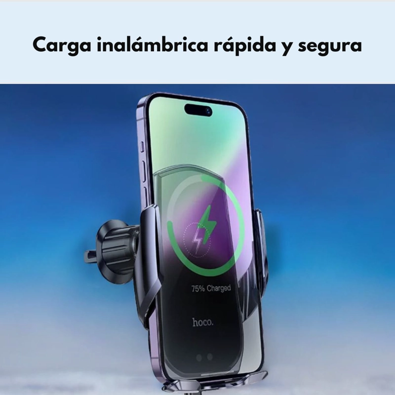 SOPORTE DE AUTO CARGA INALAMBRICA PARA IPHONE SMARTPHONE - 2
