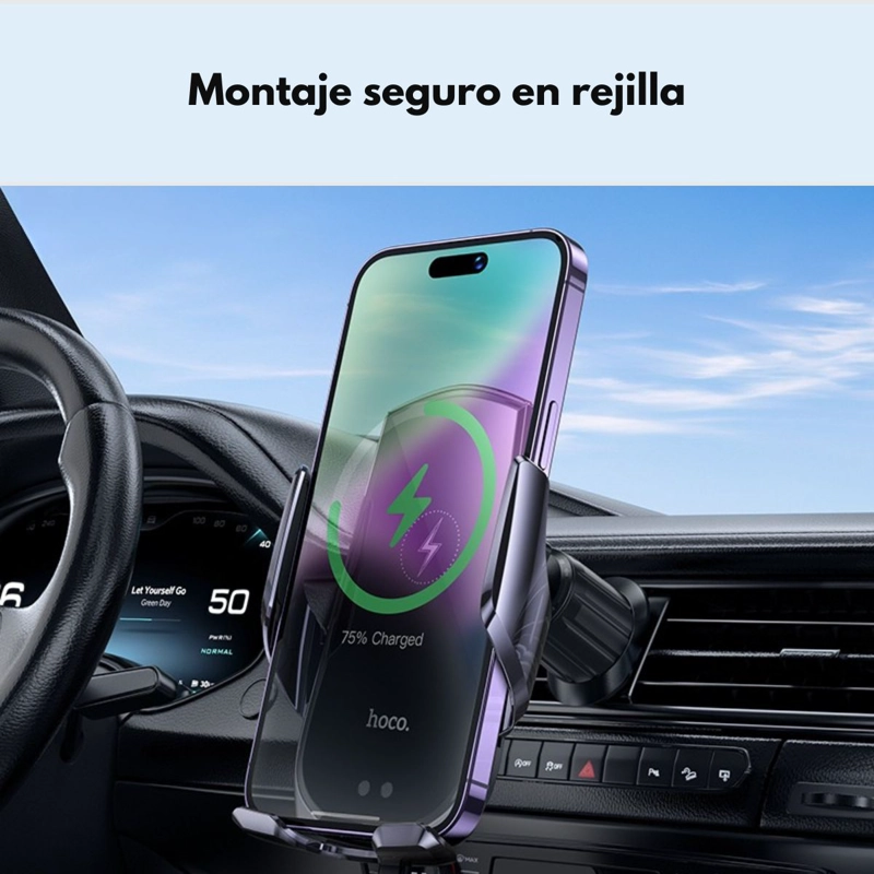 SOPORTE DE AUTO CARGA INALAMBRICA PARA IPHONE SMARTPHONE - 5