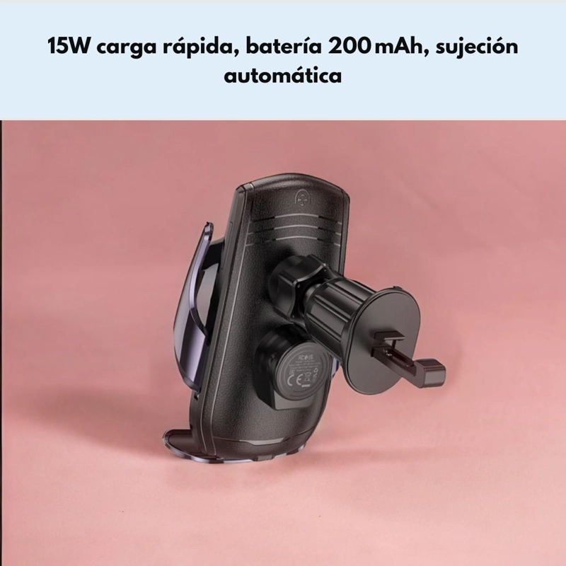 SOPORTE DE AUTO CARGA INALAMBRICA PARA IPHONE SMARTPHONE - 7