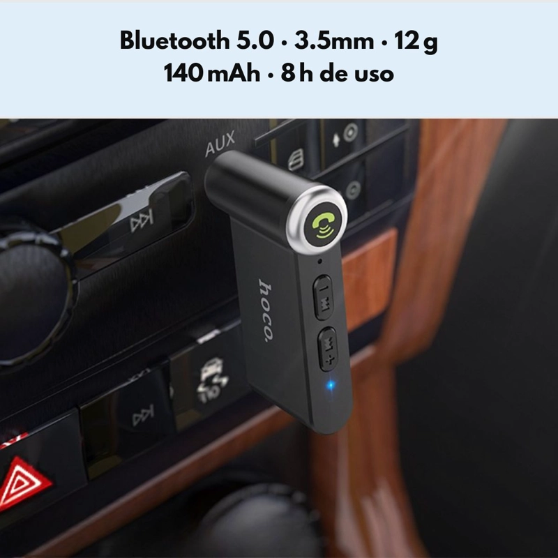 RECEPTOR BLUETOOTH AUTO AUX HOCO E58 MANOS LIBRES FM - 7