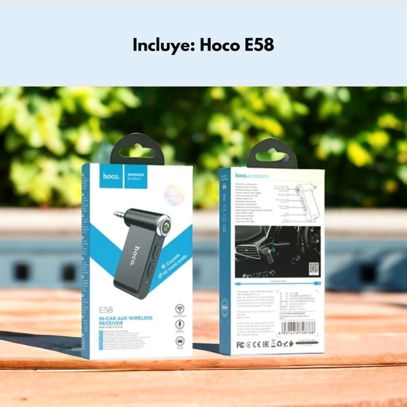 RECEPTOR BLUETOOTH AUTO AUX HOCO E58 MANOS LIBRES FM - 8