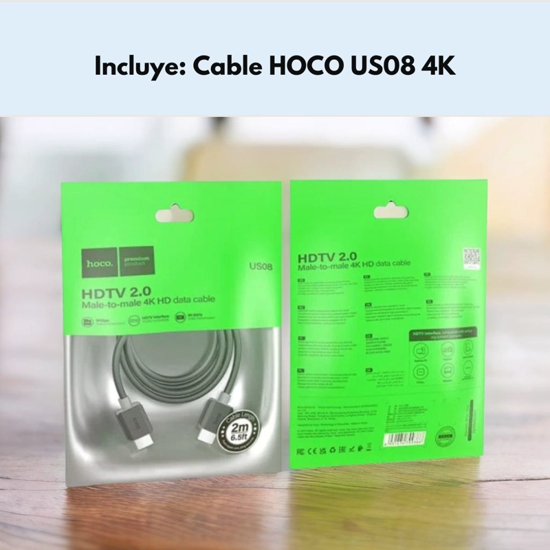 CABLE HOCO HDMI US08 4K HD 2M NEGRO - 8