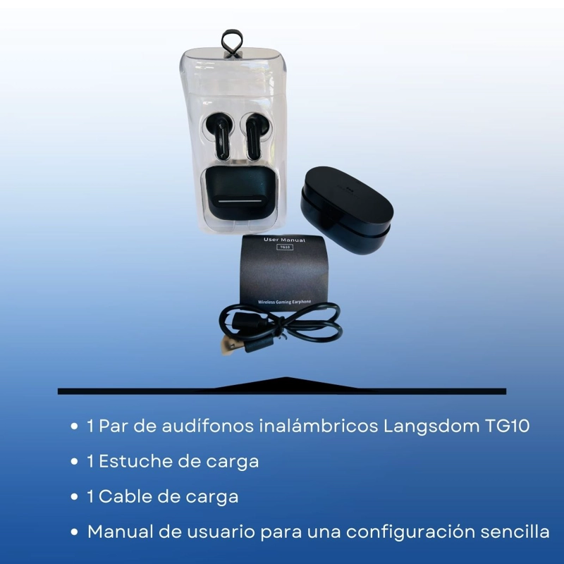 AUDIFONOS LANGSDOM TG10 TWS GAMING BLUETOOTH BAJA LATENCIA - 8