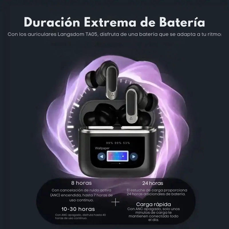 AUDIFONOS LANGSDOM TA05 INALAMBRICOS TWS ANC ENC TACTIL - 4