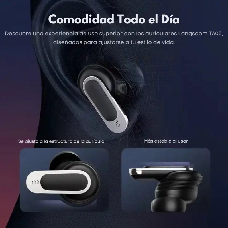AUDIFONOS LANGSDOM TA05 INALAMBRICOS TWS ANC ENC TACTIL - 5