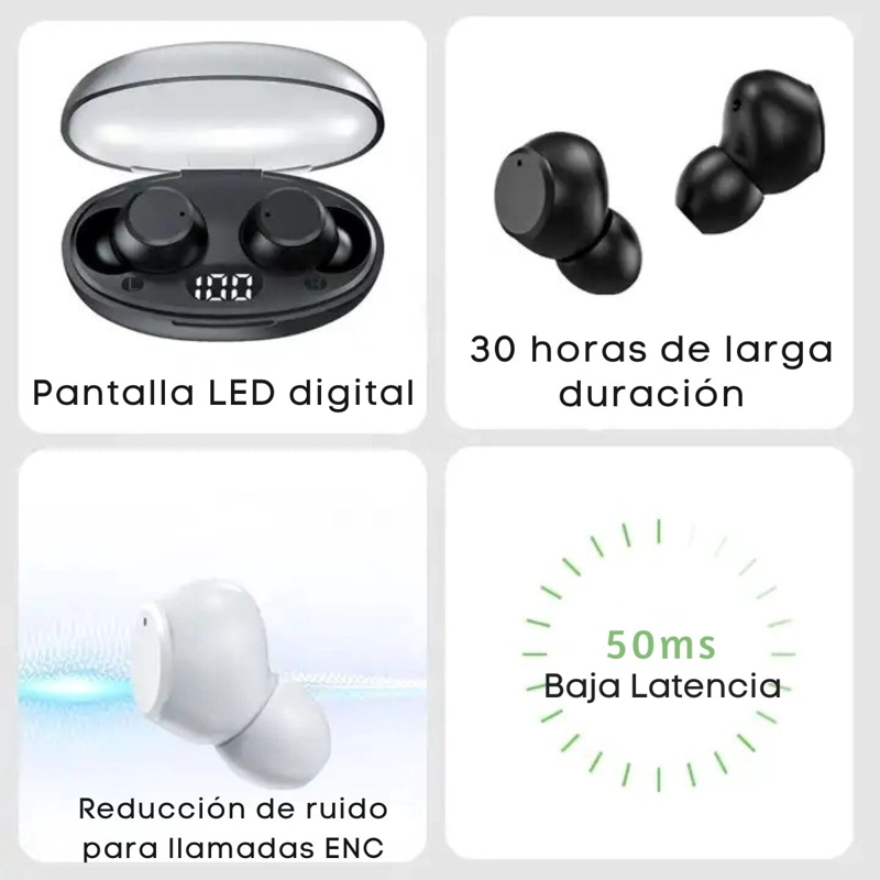 AUDIFONOS LANGSDOM TN58 BLUETOOTH TWS LED Y CARGA RAPIDA - 5