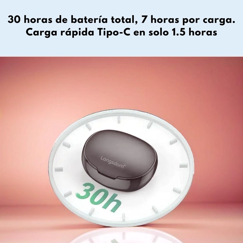 AUDIFONOS LANGSDOM TS03 BLUETOOTH TWS 3D ESTE REO MICROFONO - 7