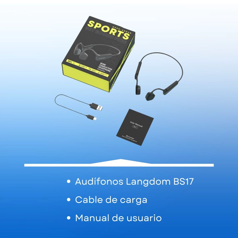 AUDIFONOS DEPORTIVOS CONDUCCION OSEA IPX-5 LANGSDOM BS17 - 7