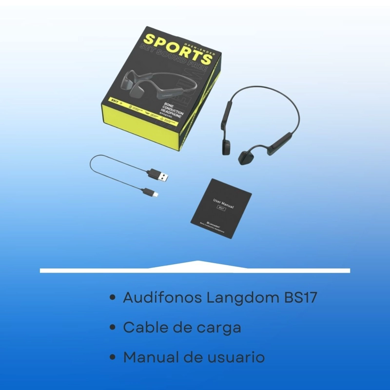 AUDIFONOS DEPORTIVOS CONDUCCION OSEA IPX-5 LANGSDOM BS17 - 9
