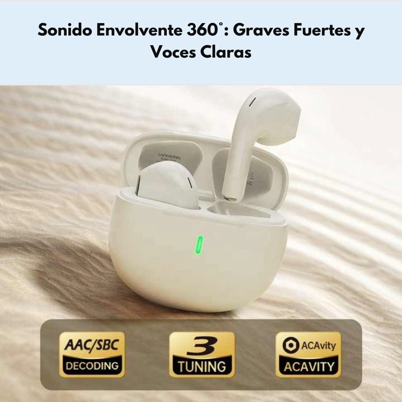 AUDIFONOS GAMING ENC IPX BAJA LATENCIA LANGSDOM TN31 BLANCO - 5