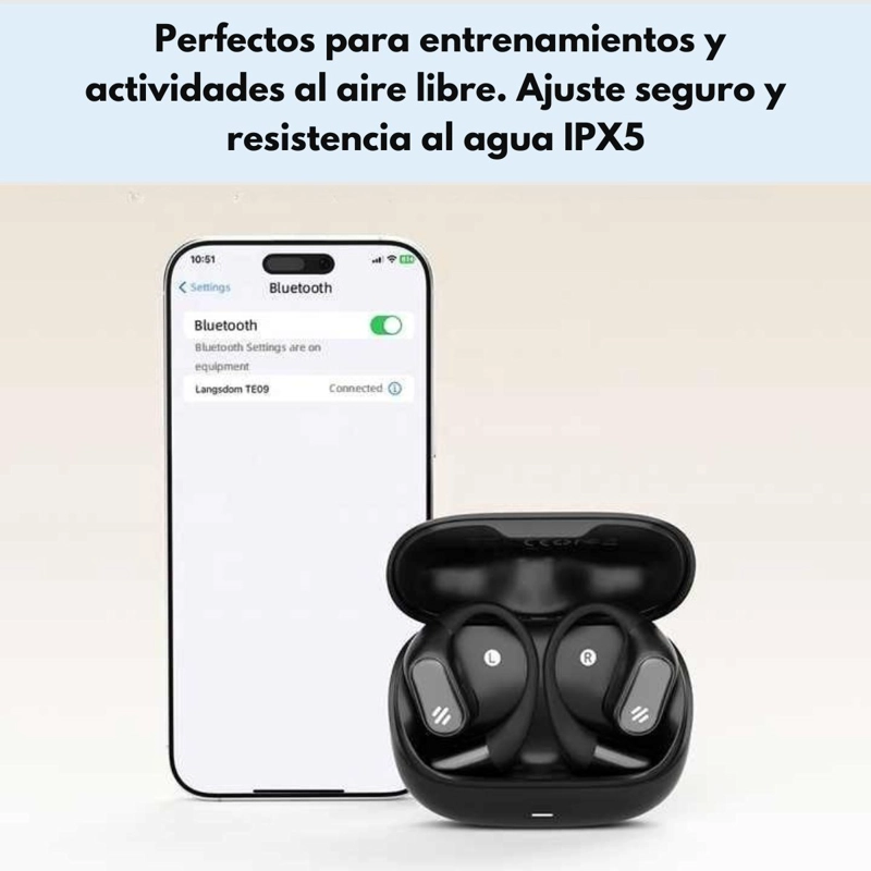 AUDIFONOS DEPORTIVOS BLUETOOTH IPX5 HIFI 36H LANGSDOM TE09 - 7
