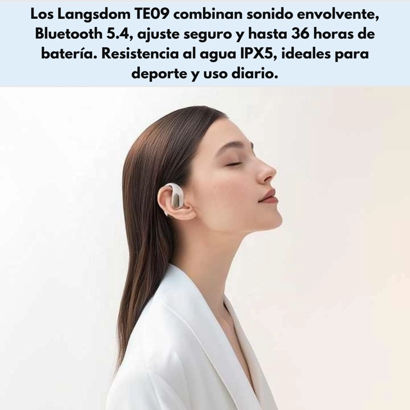 AUDIFONOS DEPORTIVOS BLUETOOTH IPX5 HIFI 36H LANGSDOM TE09 - 8
