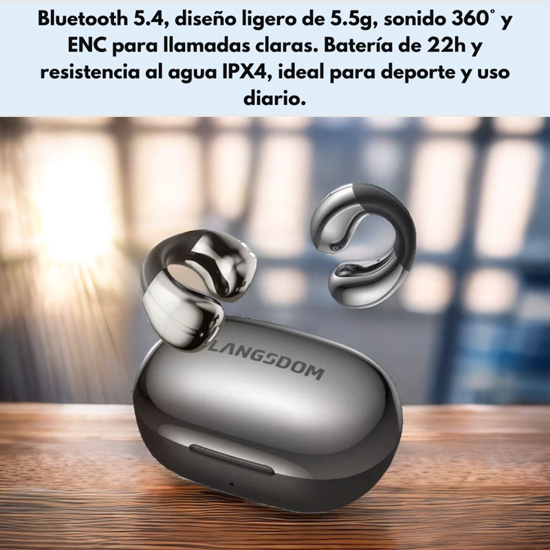 AUDIFONOS DEPORTIVOS INALAMBRICOS IPX4 22H LANGSDOM TS22 - 8