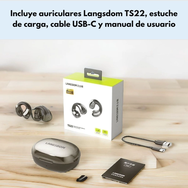 AUDIFONOS DEPORTIVOS INALAMBRICOS IPX4 22H LANGSDOM TS22 - 9
