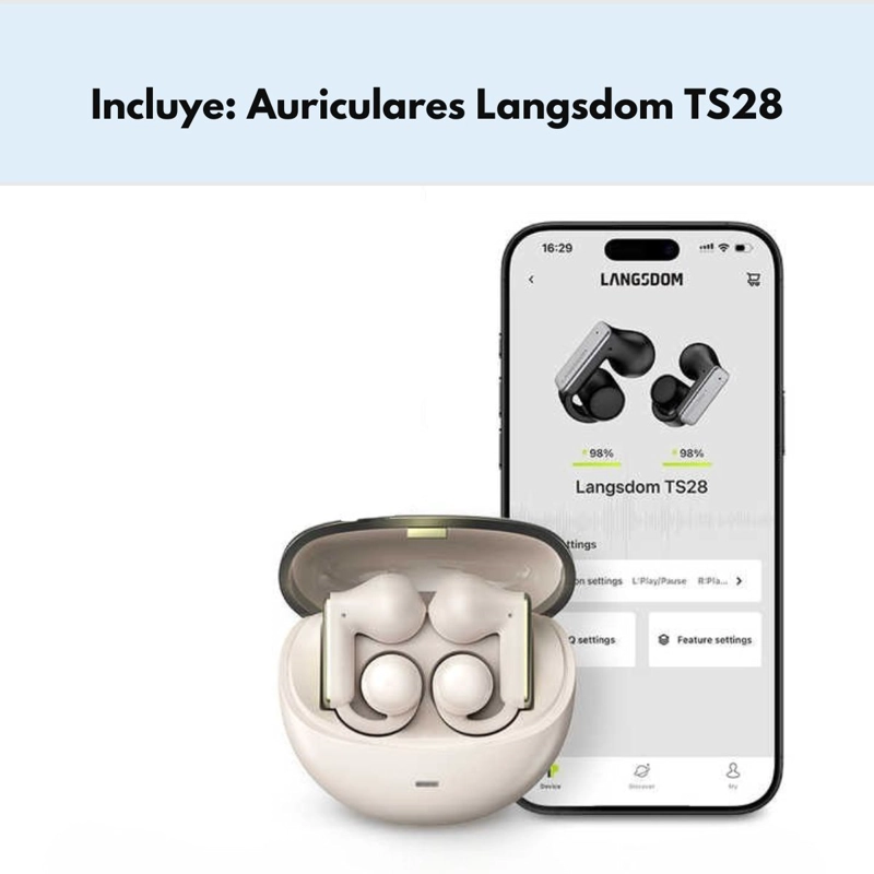 AUDIFONOS DEPORTIVOS INALAMBRICOS IPX5 26H LANGSDOM TS28 - 9