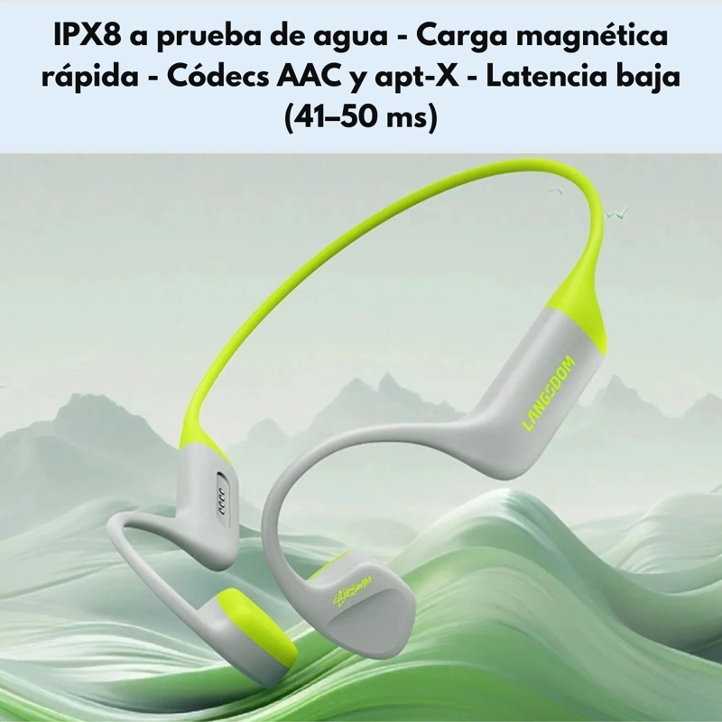 AUDIFONOS DEPORTIVOS IPX8 CONDUCCION OSEA LANGSDOM AIRSWIM - 7