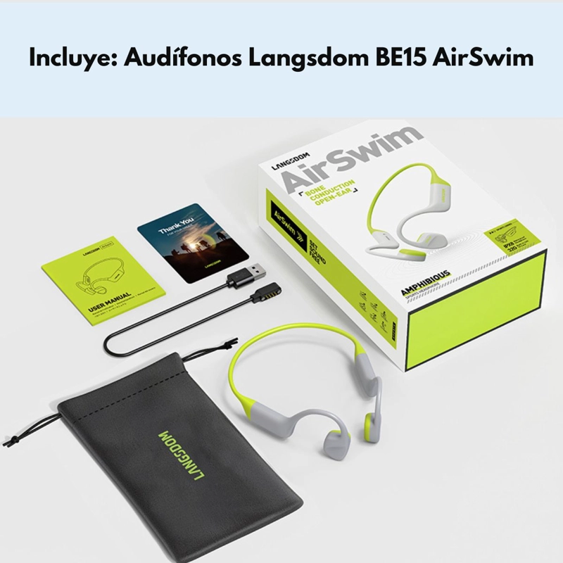 AUDIFONOS DEPORTIVOS IPX8 CONDUCCION OSEA LANGSDOM AIRSWIM - 8