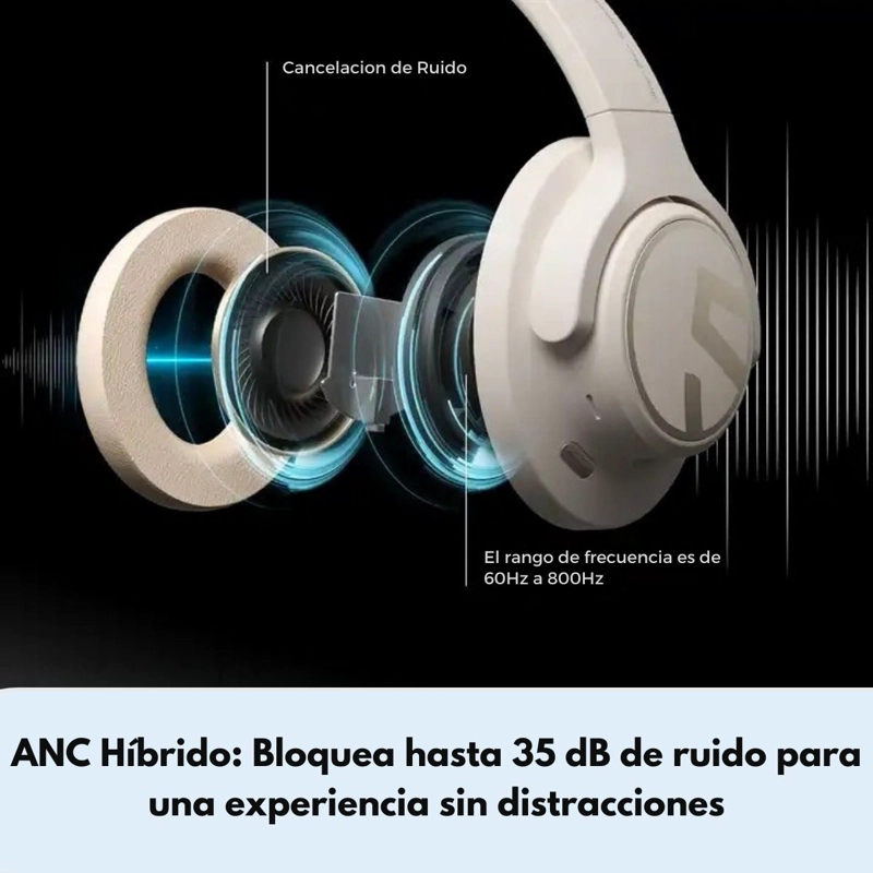 AUDIFONOS BLUETOOTH 123HRS ANC HI-RES IPX-4 SOUNDPEATS SPACE - 4