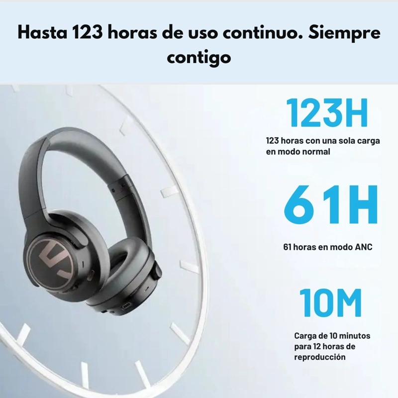 AUDIFONOS BLUETOOTH 123HRS ANC HI-RES IPX-4 SOUNDPEATS SPACE - 6