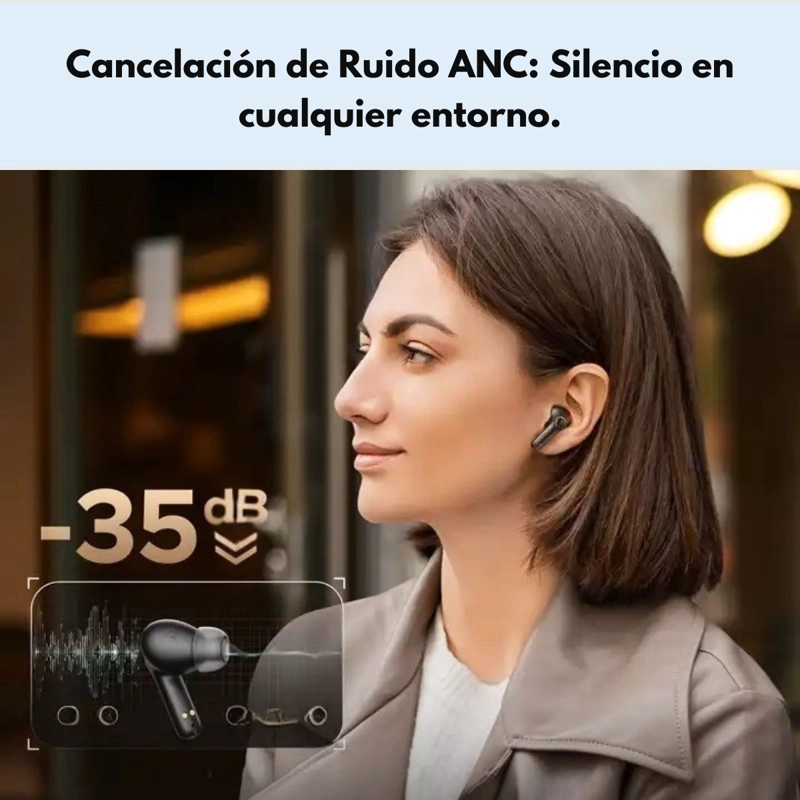 AUDIFONOS BLUETOOTH ANC Y MODO JUEGO IPX4 SOUNDPEATS T3 PRO - 3