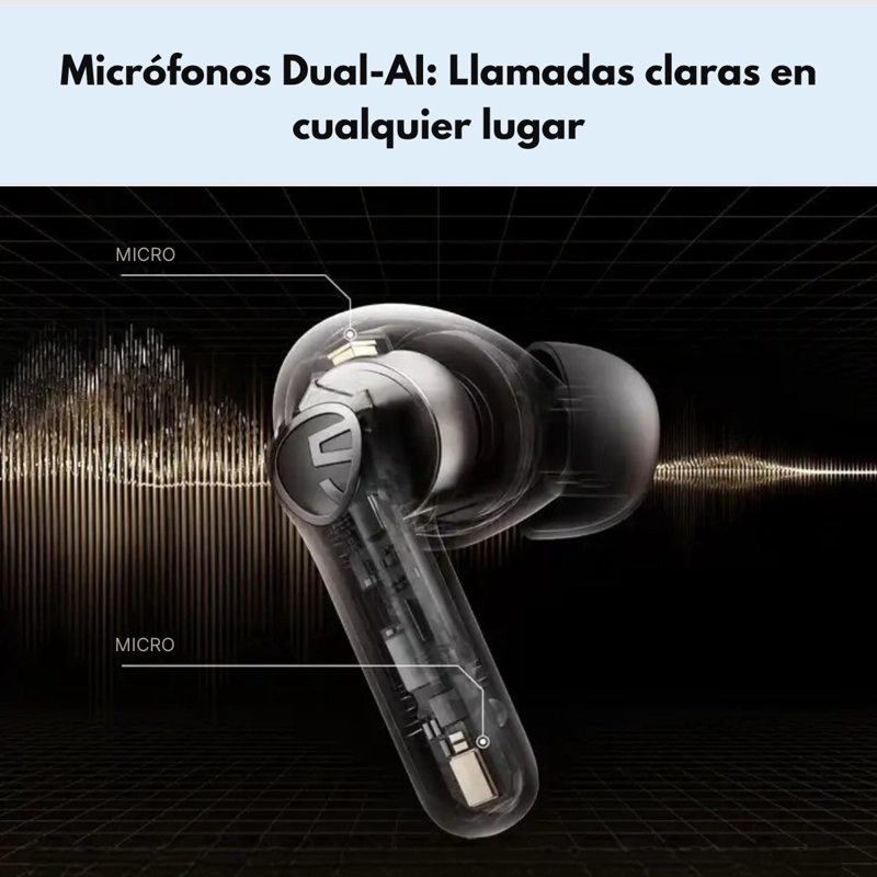 AUDIFONOS BLUETOOTH ANC Y MODO JUEGO IPX4 SOUNDPEATS T3 PRO - 4