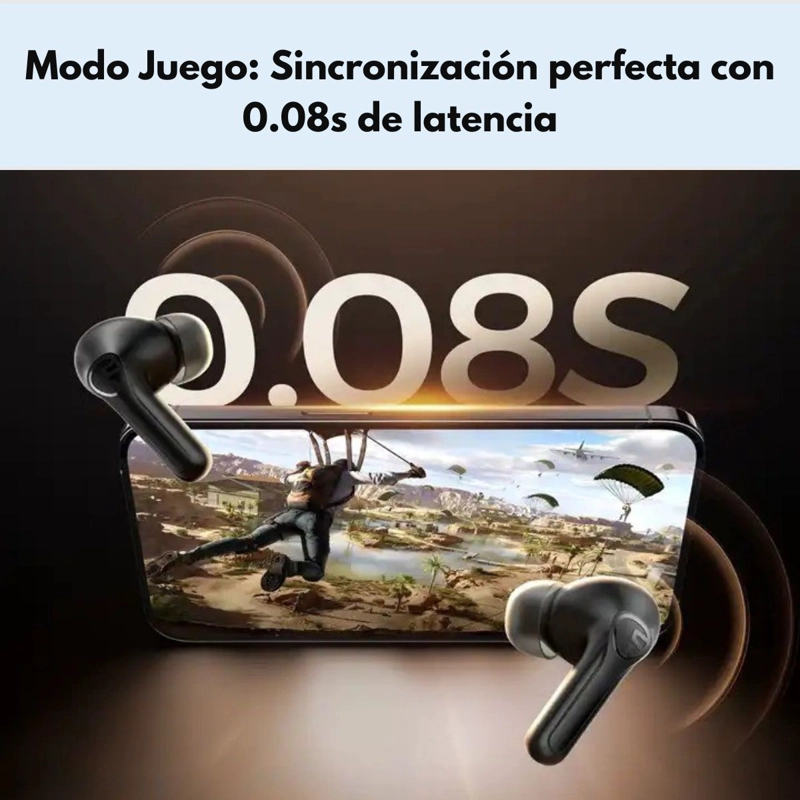 AUDIFONOS BLUETOOTH ANC Y MODO JUEGO IPX4 SOUNDPEATS T3 PRO - 6